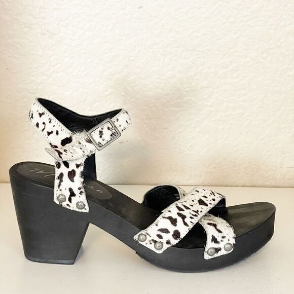 Free People x Matisse cow print Clog Sandals. Western calf hair   8 - Picture 9 of 11